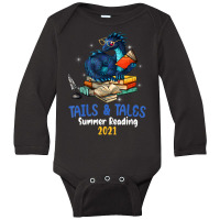 Tails And Tales Summer Reading 2021 Dragon Reader Long Sleeve Baby Bodysuit | Artistshot