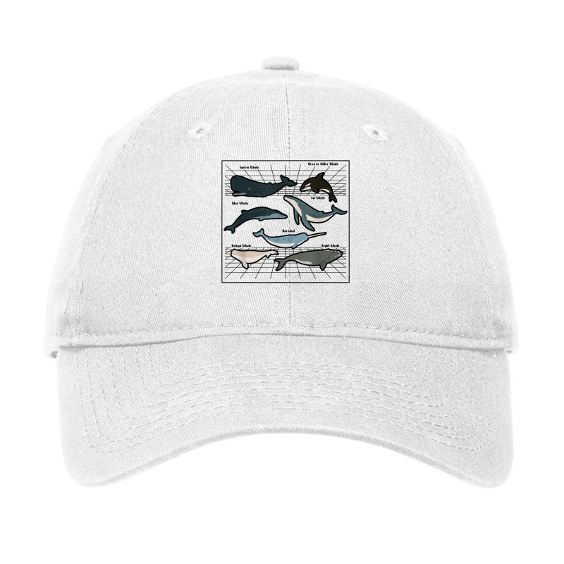 Types Of Whales Marine Mammal Sea Life Marine Biologist T Shirt Adjustable Cap | Artistshot