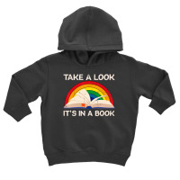 Vintage Sunset Rainbow Take A Look It's In A Book Reading Toddler Hoodie | Artistshot