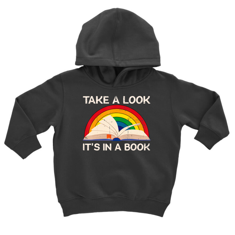 Vintage Sunset Rainbow Take A Look It's In A Book Reading Toddler Hoodie by brumfieldportillo7vlpq8 | Artistshot