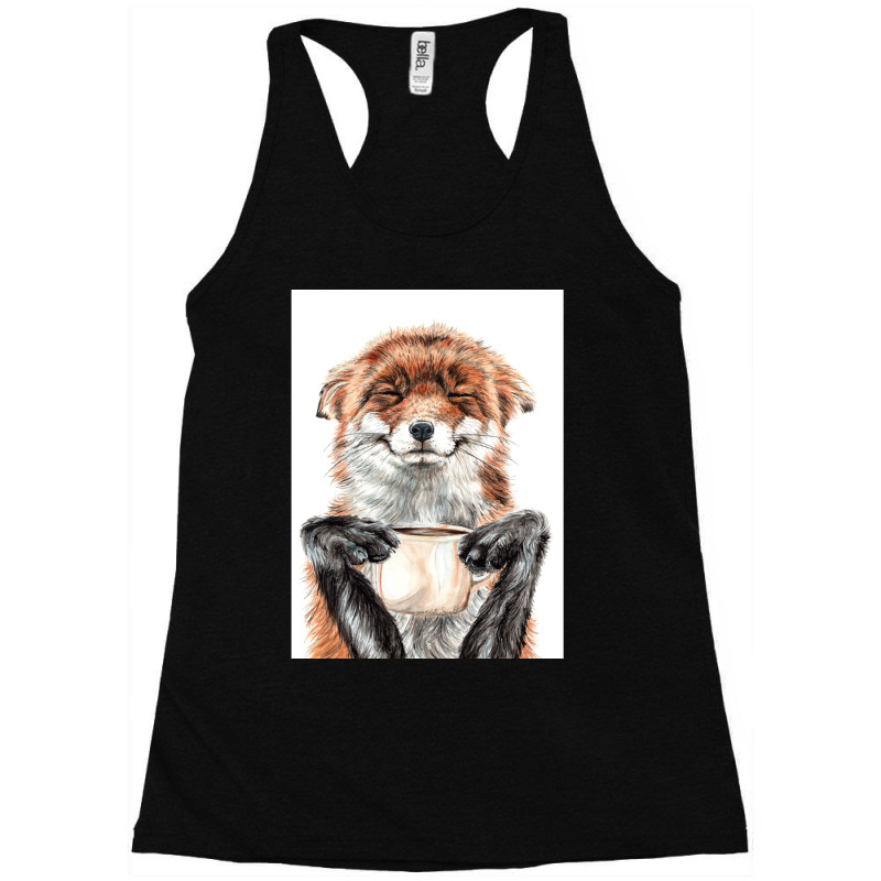 Morning Fox Cute Coffee Animal Racerback Tank by DARRELLWAYNEWELLS | Artistshot