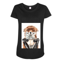 Morning Fox Cute Coffee Animal Maternity Scoop Neck T-shirt | Artistshot