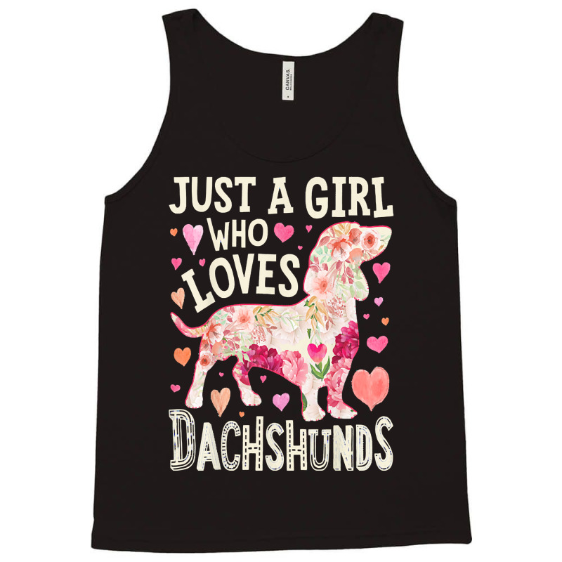 Dachshund T  Shirt Dachshund Just A Girl Who Loves Dachshunds Dog Flow Tank Top by miracle24707 | Artistshot