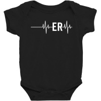 Emergency Medicine Physician Nurse Gift Er Heartbeat Long Sleeve Baby Bodysuit | Artistshot