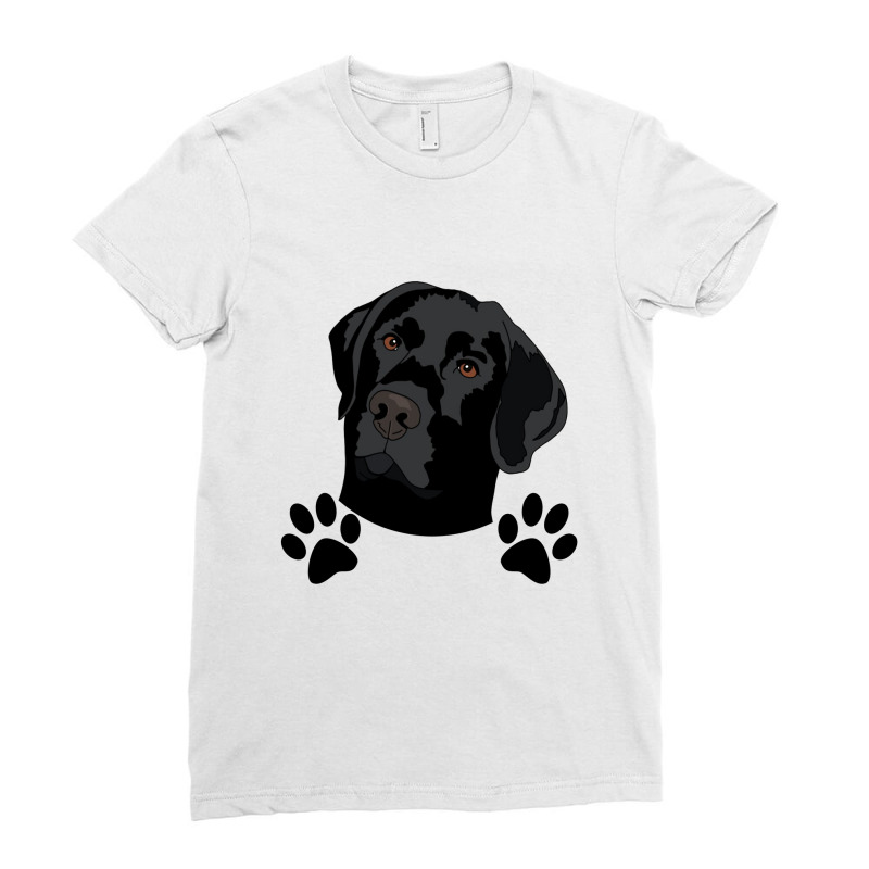 Dog Silhouette Word Cloud (white) Ladies Fitted T-Shirt by lorismerch | Artistshot