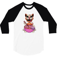 Kawaii Pastel Goth Cute Creepy Cat Aesthetic Vintage Ramen 3/4 Sleeve Shirt | Artistshot