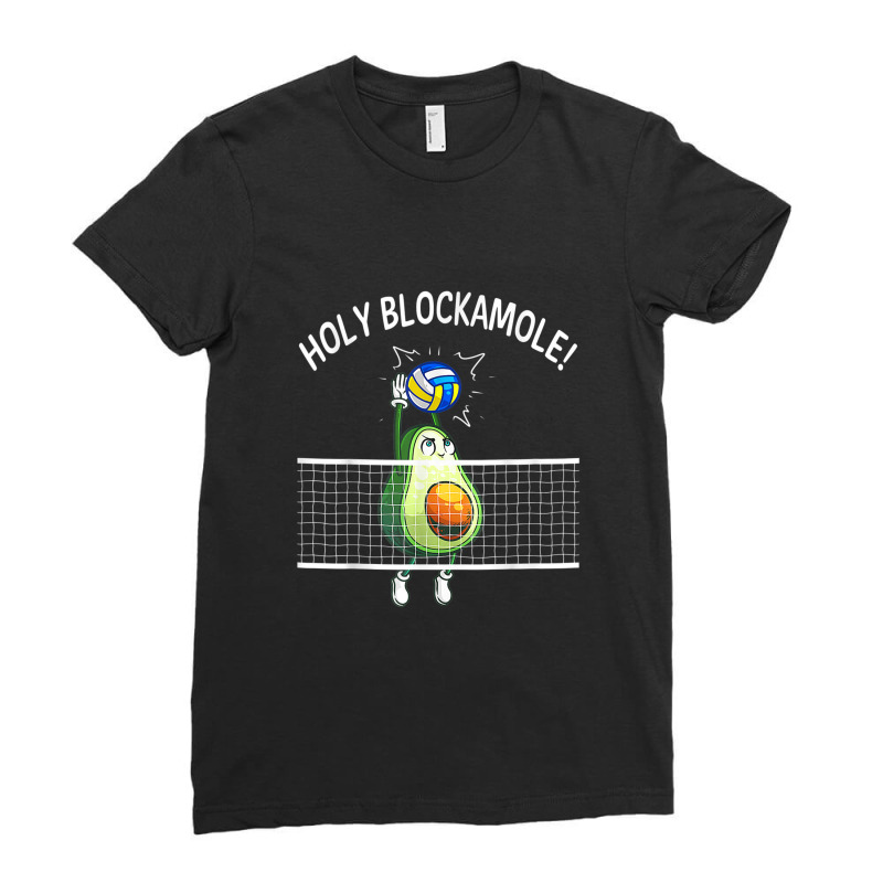 Holy Blockamole Volleyball Shirt Player Blocker Avocado Ladies Fitted T-Shirt by AmberAThompson | Artistshot