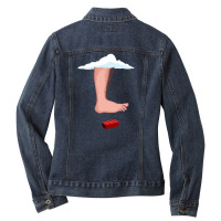 Foot Stomp From Cloud Onto Child's Brick Funny Comedy Ladies Denim Jacket | Artistshot