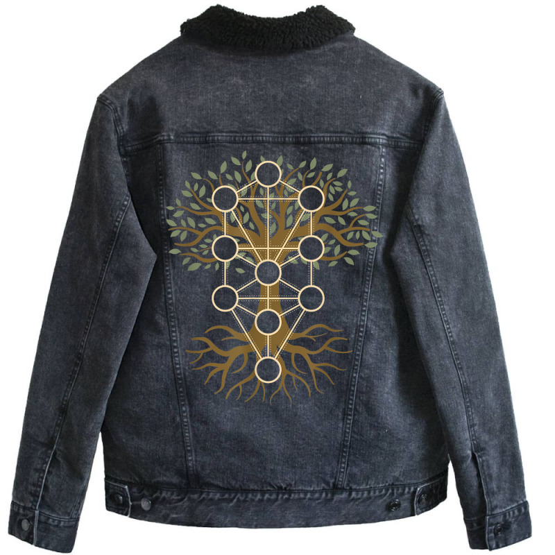 Kabbalah Tree Of Life Symbol Jewish Mysticism Ten Sefirot T Shirt Unisex Sherpa-lined Denim Jacket | Artistshot