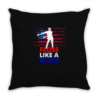 Floss Like A Boss American Flag 4th Of July Throw Pillow | Artistshot