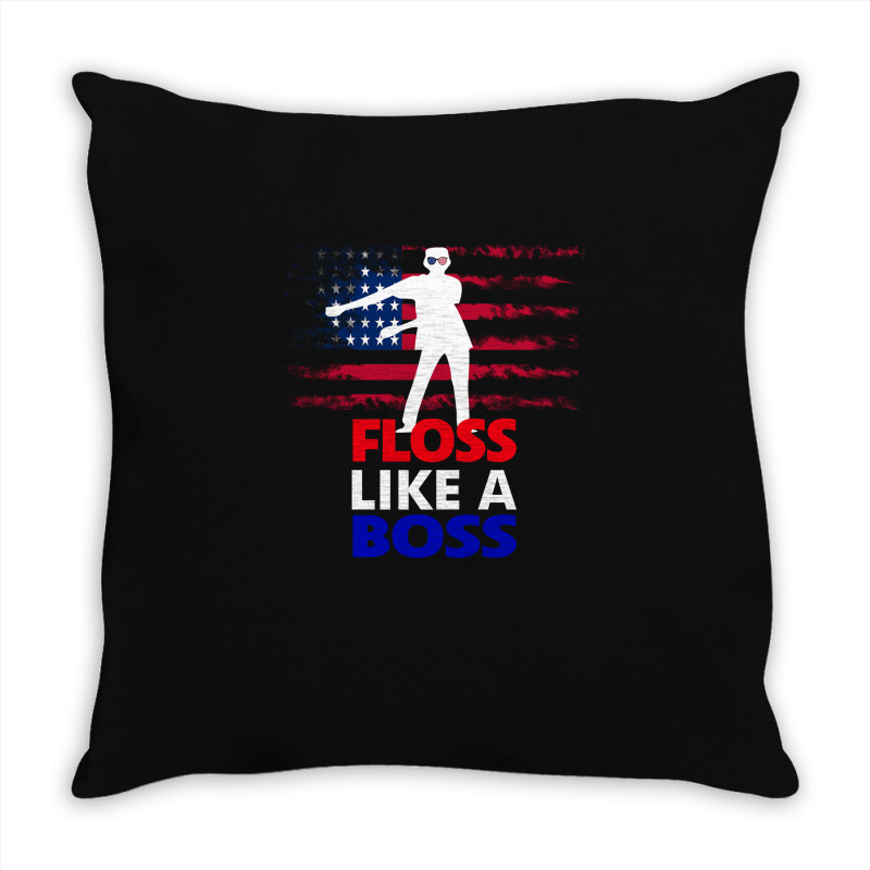 Floss Like A Boss American Flag 4th Of July Throw Pillow | Artistshot