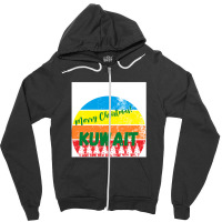 Merry Christmas Kuwait Zipper Hoodie | Artistshot