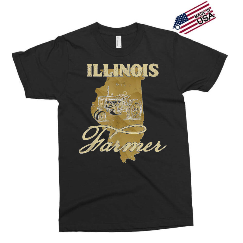 Illinois Farmer Tractor Lover State Map Farming Local Farmer Exclusive T-shirt by ROBERTCHESTERTAFT | Artistshot