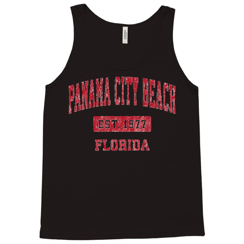 Mens Panama City Beach Florida Fl Vintage Sports Design Red Desig Prem Tank Top by MarlonChristopherMoyer | Artistshot