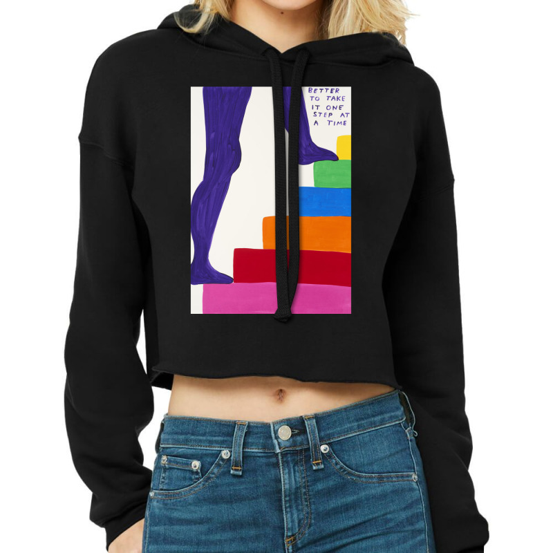 One Step At A Time Art Print Cropped Hoodie by ESTASAACHECO | Artistshot