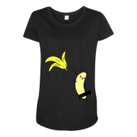 Cute Naked Undressing Banana Halloween Costume Gift Maternity Scoop Neck T-shirt | Artistshot