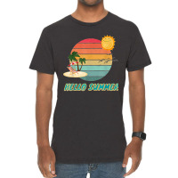 Hello Summer Vacation Palm Tree Sun Birds And Sea Vintage T-shirt | Artistshot