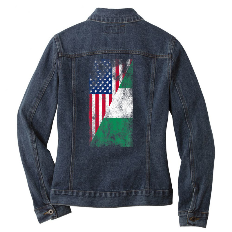 Usa Nigeria Flags - United States Of America, Nigerian Ladies Denim Jacket by ramoxfiqhi1 | Artistshot