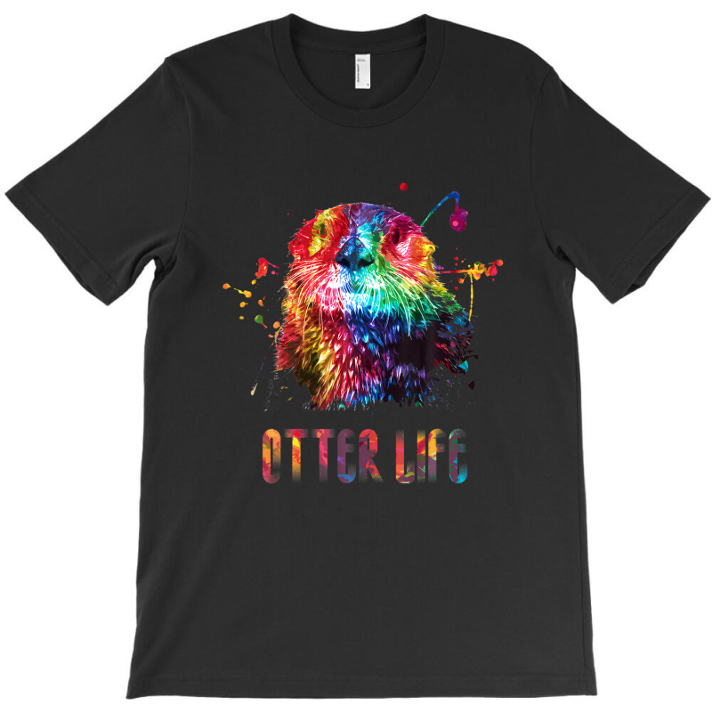 Sea Otter Life Rainbow Watercolor Bright Splatter Shirt T-shirt | Artistshot