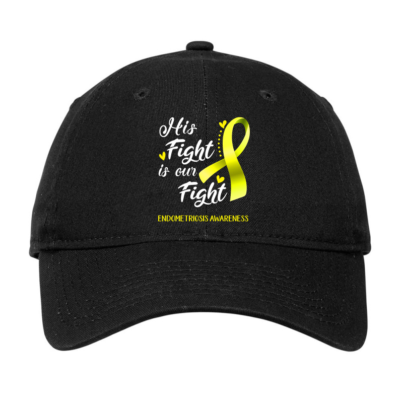 His Fight Is Our Fight Endometriosis Awareness Support Endometriosis W Adjustable Cap | Artistshot