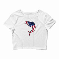 American Wahoo Fish Design Game Fishing Usa Crop Top | Artistshot