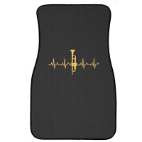 Trumpet Heartbeat T-shirt - Trumpet Player Shirt Front Car Mat | Artistshot