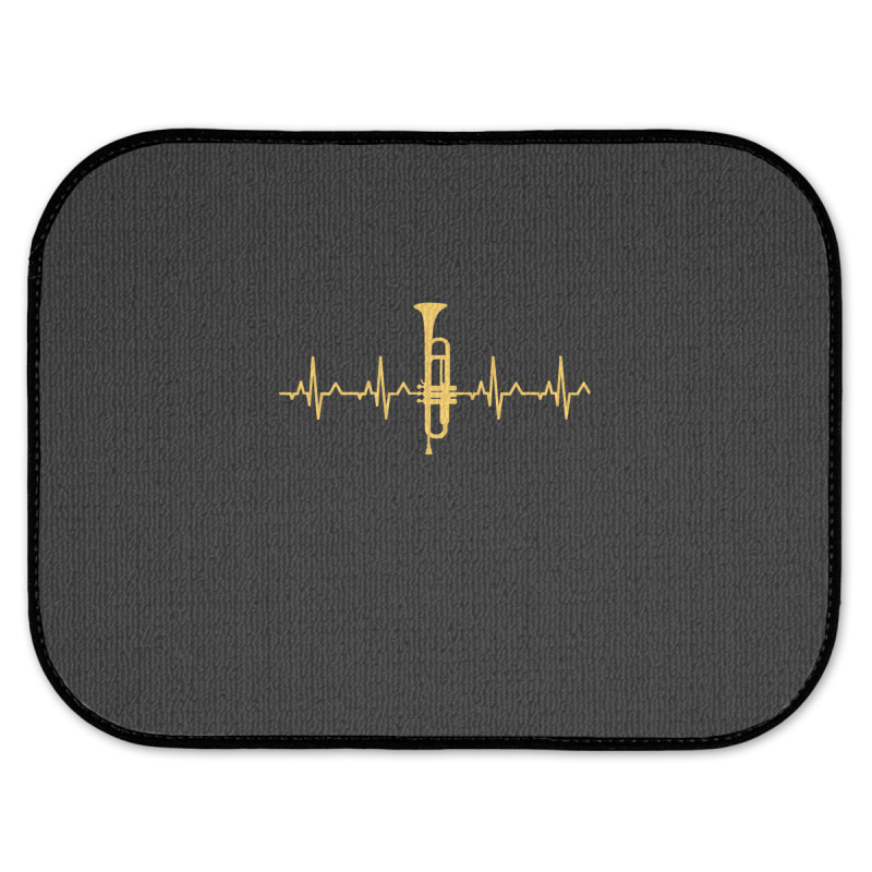 Trumpet Heartbeat T-shirt - Trumpet Player Shirt Rear Car Mat | Artistshot