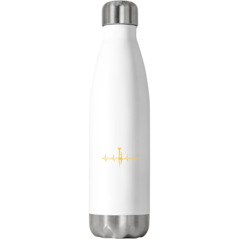 Trumpet Heartbeat T-shirt - Trumpet Player Shirt Stainless Steel Water Bottle | Artistshot