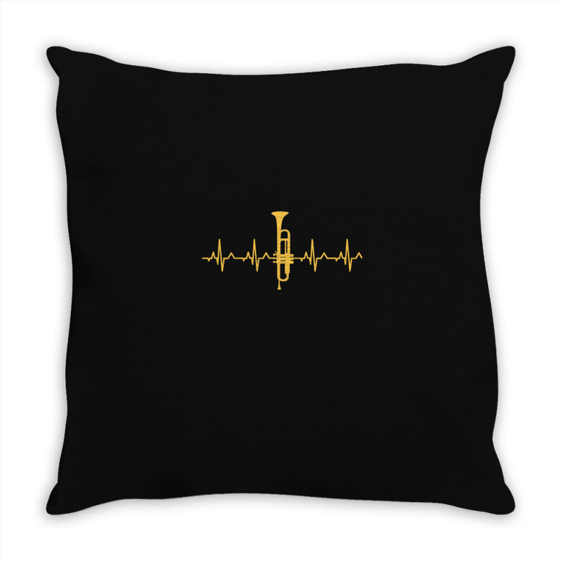 Trumpet Heartbeat T-shirt - Trumpet Player Shirt Throw Pillow | Artistshot