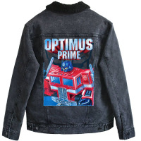 Womens Transformers Optimus Prime Portrait V-neck Unisex Sherpa-lined Denim Jacket | Artistshot