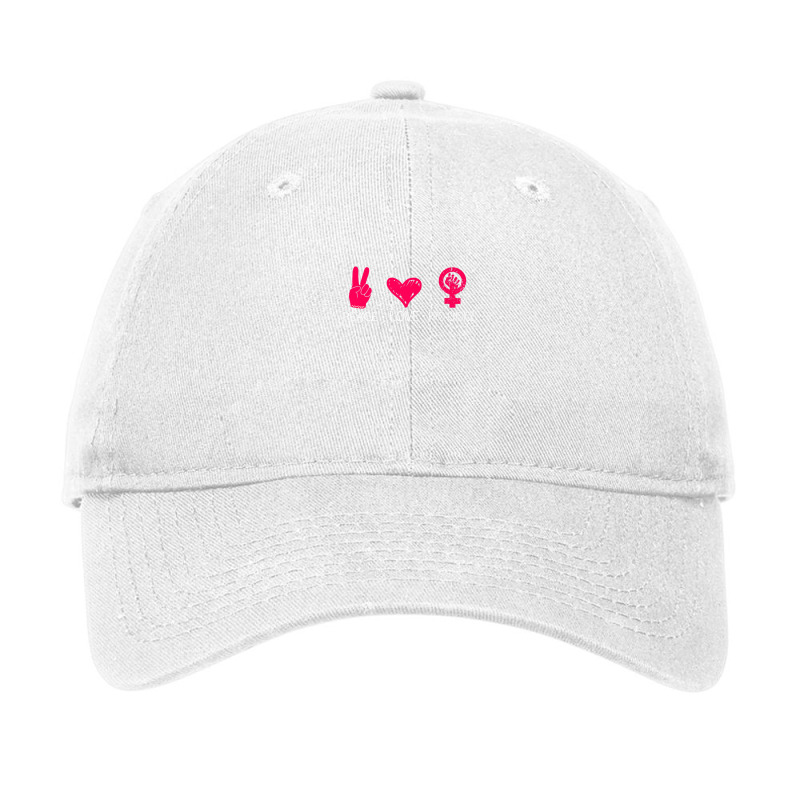 Peace Love Pro Choice Feminist Womens Feminism Adjustable Cap by ramoxfiqhi1 | Artistshot