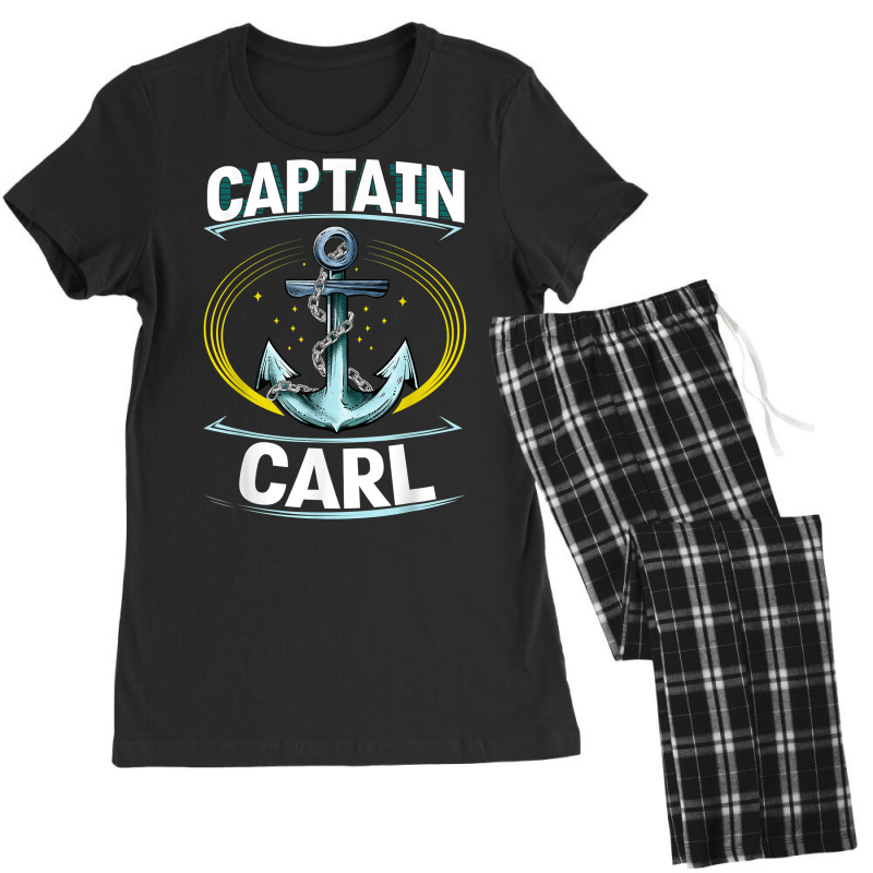 Captain Carl Sailor Name Boat Captain Nickname Personalized T Shirt Women's Pajamas Set by mosesswabyhi | Artistshot