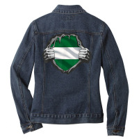 Andalucía Flag Andalusian Blood Inside Me Superhero T Shirt Ladies Denim Jacket | Artistshot