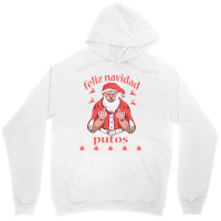 Santa Claus Middle Finger Feliz Navidad Putos Ugly Christmas Long Slee Unisex Hoodie | Artistshot