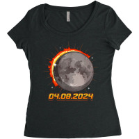 Eclipse 2024 April 08 Usa Annular Total Partial Astronomy T Shirt Women's Triblend Scoop T-shirt | Artistshot