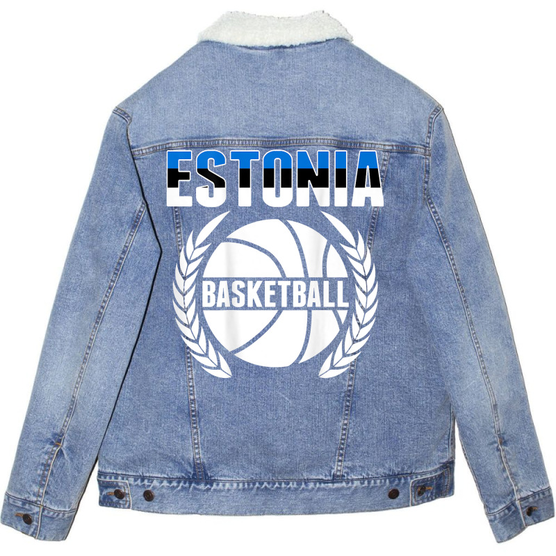 Estonia Basketball Lovers Jersey   Support Estonian Ballers T Shirt Unisex Sherpa-lined Denim Jacket | Artistshot