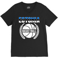 Estonia Basketball Lovers Jersey   Support Estonian Ballers T Shirt V-neck Tee | Artistshot