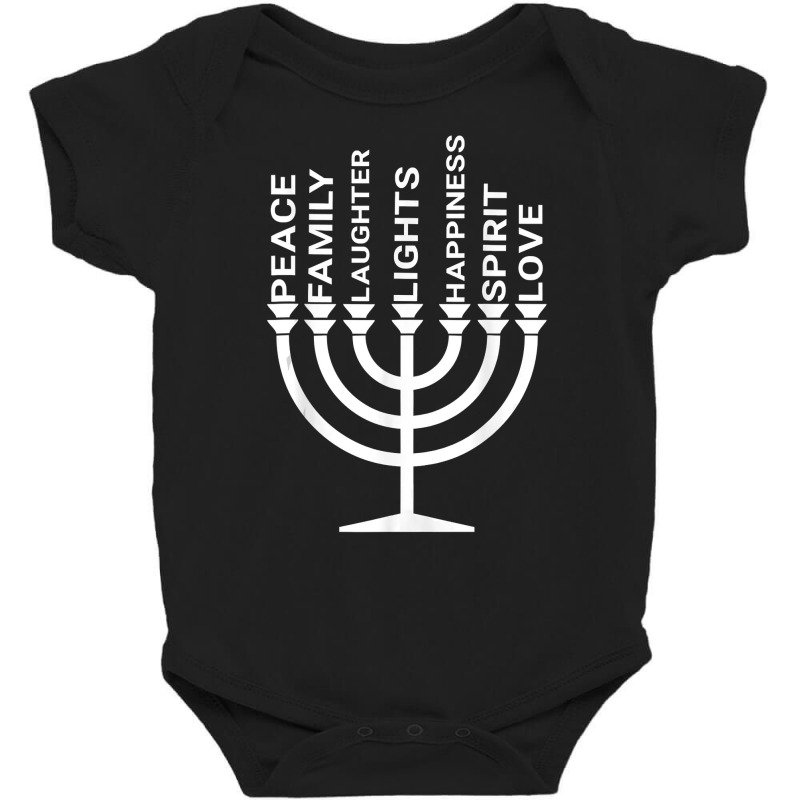 Festival Of Lights Hanukkah Holiday Menorah Design T Shirt Baby Bodysuit by adriacrogan7c3 | Artistshot