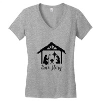 True Story Nativity, Christmas Nativity, Bethlehem, Holy Night, Christ Women's V-neck T-shirt | Artistshot