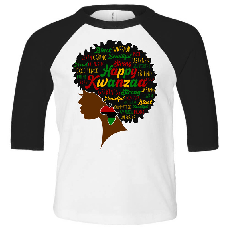 Happy Kwanzaa African Pride Black Woman Seven Principles Sweatshirt Toddler 3/4 Sleeve Tee by keishawnredner | Artistshot