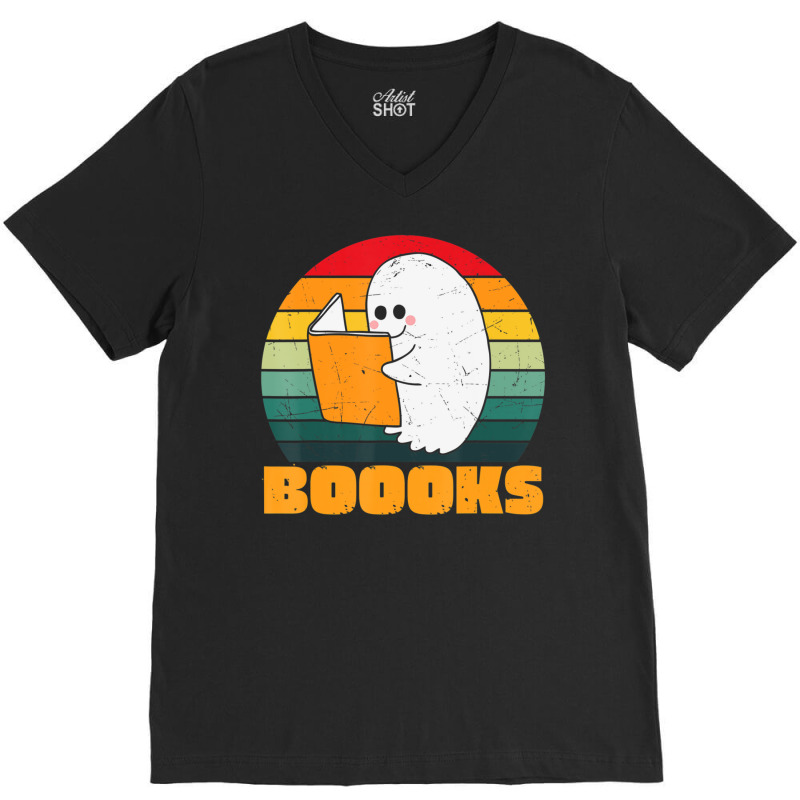 Boooks Ghost Librarian Book Lovers Halloween Costume V-neck Tee | Artistshot