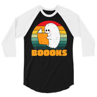 Boooks Ghost Librarian Book Lovers Halloween Costume 3/4 Sleeve Shirt | Artistshot