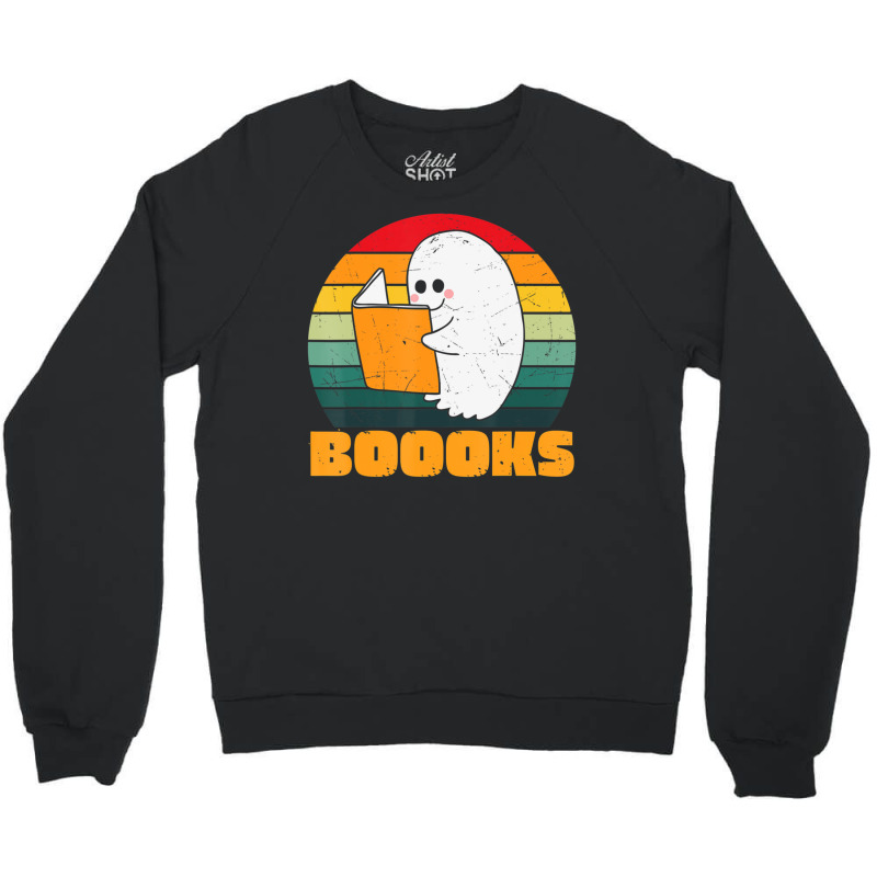 Boooks Ghost Librarian Book Lovers Halloween Costume Crewneck Sweatshirt | Artistshot