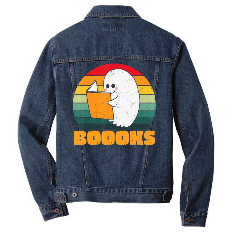 Boooks Ghost Librarian Book Lovers Halloween Costume Men Denim Jacket | Artistshot