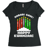 Habari Gani Happy Kwanzaa African American 7 Principles Long Sleeve T Women's Triblend Scoop T-shirt | Artistshot