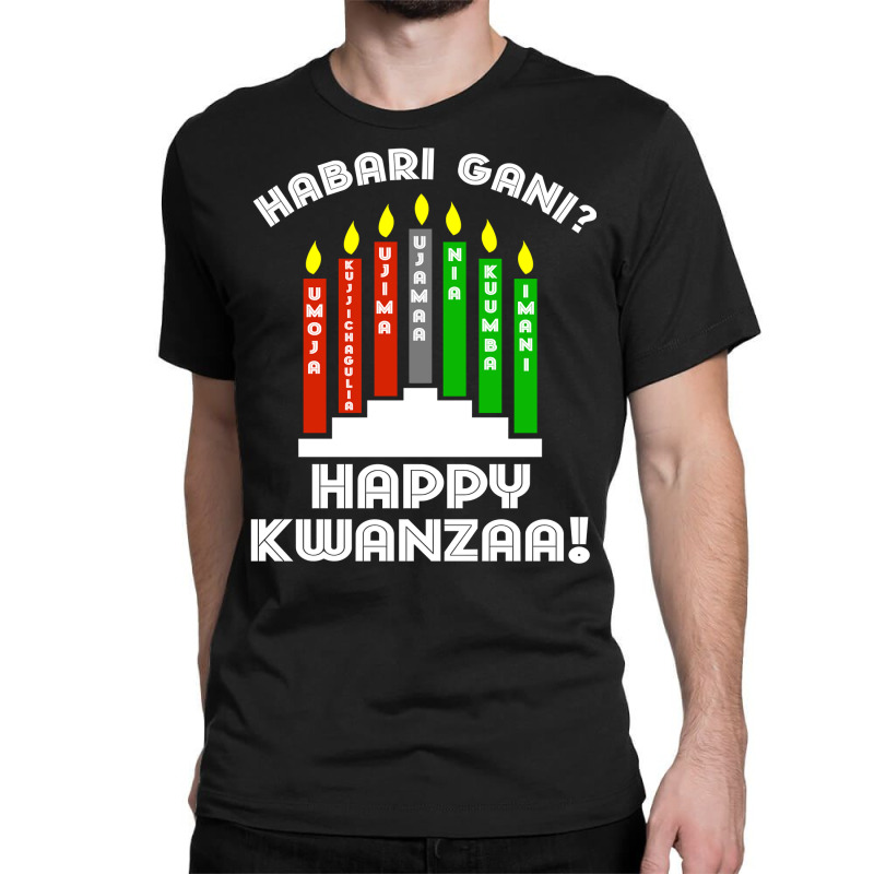 Habari Gani Happy Kwanzaa African American 7 Principles Long Sleeve T Classic T-shirt by ayedencoplon | Artistshot