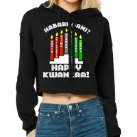 Habari Gani Happy Kwanzaa African American 7 Principles Long Sleeve T Cropped Hoodie | Artistshot