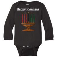 Happy Kwanzaa Kinara 7 Principles Of Kwanzaa Dec 26   Jan 1 T Shirt Long Sleeve Baby Bodysuit | Artistshot