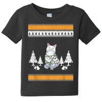 Cat With Christmas Lights Design For Cat Lover T Shirt Baby Tee | Artistshot