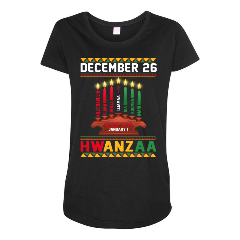 Happy Kwanzaa Kinara Candles Principles African American Men Sweatshir Maternity Scoop Neck T-shirt by keishawnredner | Artistshot